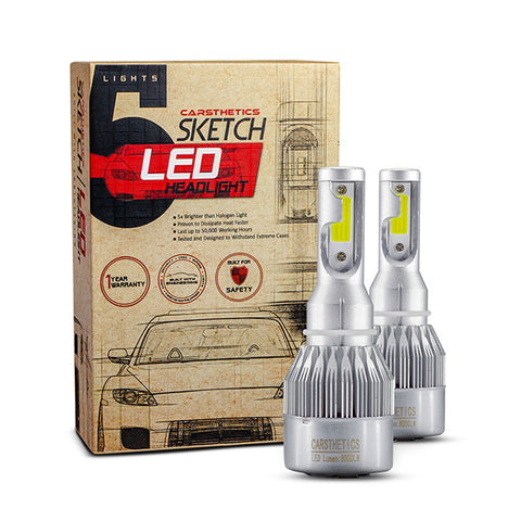 Carsthetics Sketch LED Headlight Breeze - H4 H/L Single Color High and Low Beam