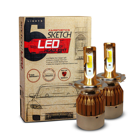 Carsthetics Sketch LED Headlight Hue - H4 Dual Color