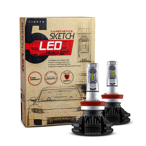 Carsthetics Sketch LED Headlight Steel - H11 Single Color Low Beam