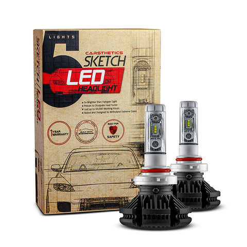 Carsthetics Sketch LED Headlight Steel - 9005 Single Color Low Beam